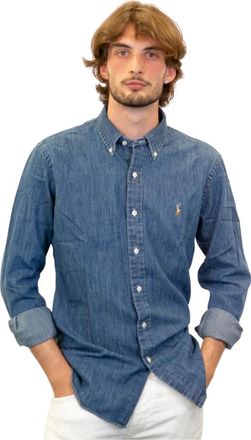 Polo Ralph Lauren Camicia jeans custom fit - Heren - Spijkeroverhemden - Blauw - XL - Katoen - Overhemden