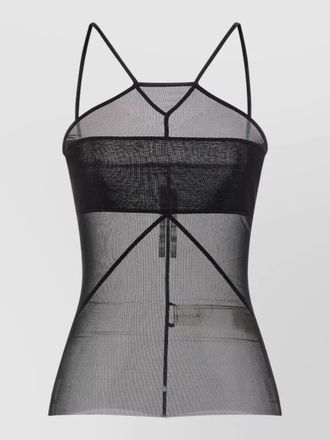 Rick Owens sheer geometric top spaghetti straps design