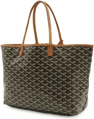 Goyard Black Brown White Coated Canvas Leather Shoulder Bag Tote Bag (Pre-Owned)