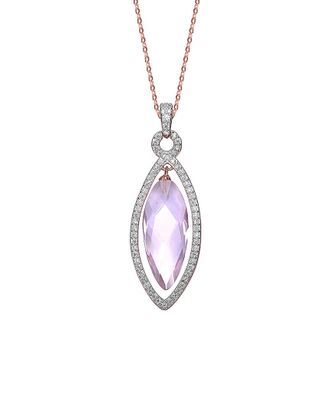 Genevive 14K Rose Gold Vermeil Cz Necklace