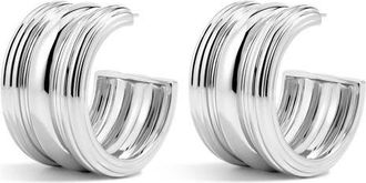 Luv AJ The Canyon Hoop Earrings in Silver at Nordstrom