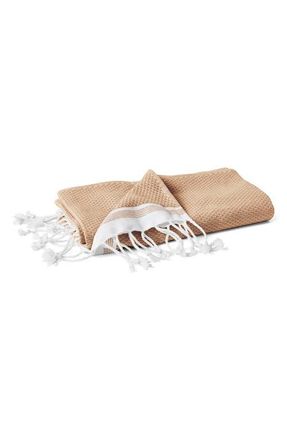 Coyuchi Mediterranean Organic Cotton Bath Towel in Fawn W/Rust at Nordstrom