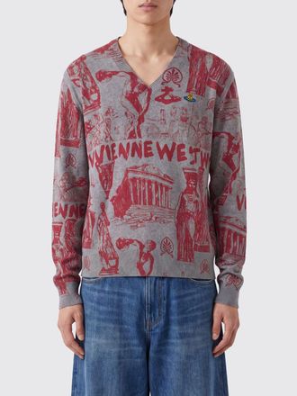 Vivienne Westwood Abstract Cotton and Cashmere Blend V-Neck Jumper