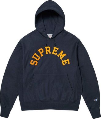 SUPREME Champion Hooded Sweatshirt Navy SS25SW57-NAVY