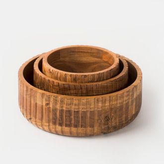 Mela Artisans Etta Acacia Wood Bowls in Brown - Medium at Nordstrom