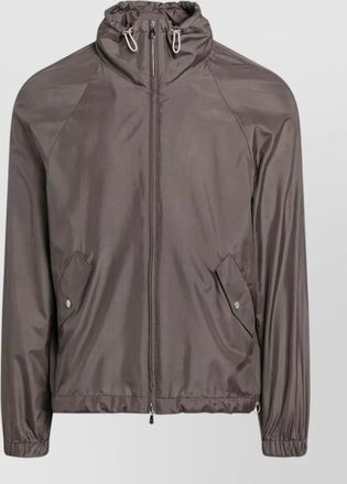 Brunello Cucinelli taupe silk blend jacket