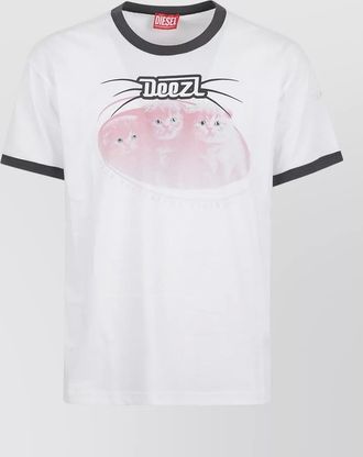 Diesel crew neck t shirt contrast trim graphic