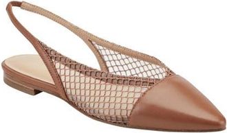 Marc Fisher Davin Pointed Toe Slingback Flat in Medium Brown at Nordstrom, Size 8.5