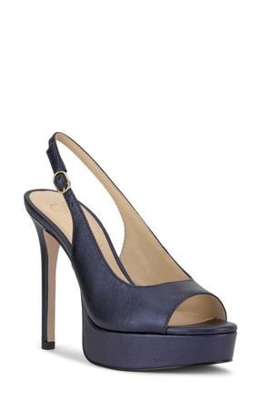 Jessica Simpson Sibilla Slingback Platform Sandal in Indigo at Nordstrom, Size 6