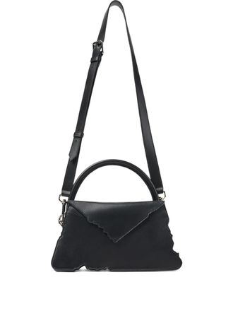Camperlab scalloped-edge top-handle shoulder bag - unisex - Smooth Leather - One Size - Black