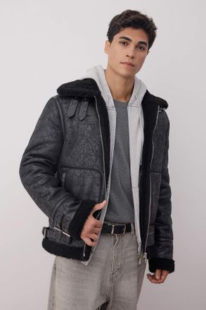 Trendyol MAN Heren Zwart Effen Lang Regular fit Winter Jassen