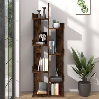 vidaXL Libreria 48x25x140 cm Rovere Fumo in Legno Multistrato - Vidaxl