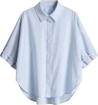 OPUS Finoa Blouse - Dames - Blouses & Shirts - Blauw - Maat: S Katoen