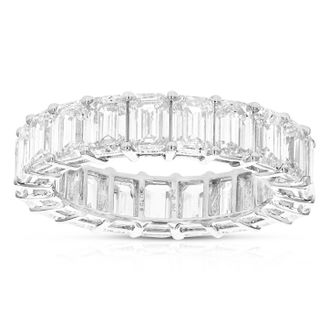 Vir Jewels 6 cttw Emerald Lab Grown Diamond Eternity Ring Wedding Band in 14K White Gold For Women