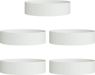 vidaXL Garden Planters 5 pcs White 80 x 80 x 20 cm Steel Vidaxl