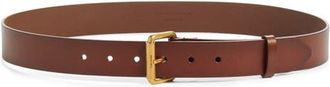 Saint Laurent Moto Calfskin Leather Belt in Dark Brown Chocolate at Nordstrom, Size 100