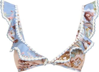 Zimmermann Spliced Print Awaken Crochet Tri Bikini Top-Donna