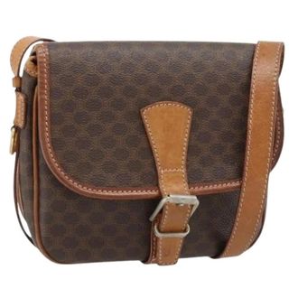 Celine Pre-owned Cross Body Bags, female, Brown, Size: ONE SIZE Pre-owned Vintage Macadam Canvas Shoulder Bag