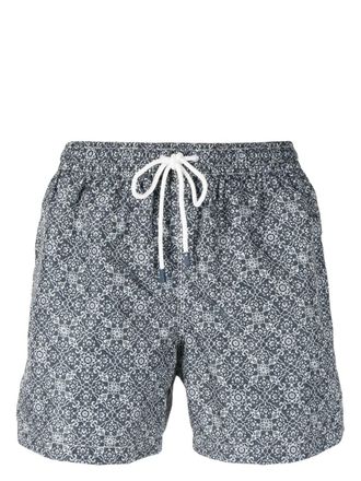 Fedeli graphic-print drawstring swim shorts - men - Recycled Polyester - XXXL - Grey