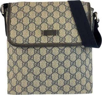 Gucci Grey Gg Supreme Canvas Shoulder Bag (Authentic Pre-Loved)