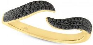 Allurez 0.20ct 14k Yellow Gold Black Diamond Ladys Ring