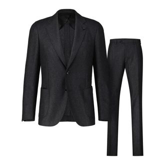 Lardini Heren, Pakken, Zwart, Maat: M Wol