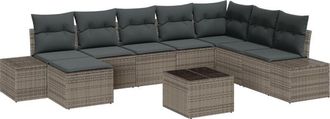 vidaXL Garden Sofa Set 9 pcs 319 x 209 x 85 cm Poly rattan Vidaxl