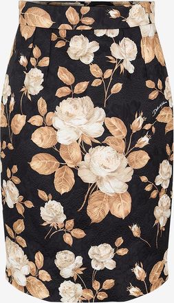 Dolce & Gabbana Minirock aus Brokat mit Rosenmotiv