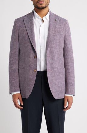 Jack Victor Hamptom Basketweave Comfortwear Sport Coat in Berry at Nordstrom, Size 36Regular