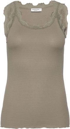 Rosemunde Tanktop ROSEMUNDE Babette Silk Top, Damen, Gr. XS, gr&uuml;n (khaki), Feinstrick, Obermaterial: 70% Seide, 30% Baumwolle, unifarben, k&ouml;rpernah h&uuml;ftbedecken