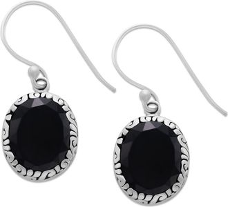 Samuel B. Oval Cut Stone Drop Earrings in Black at Nordstrom Rack