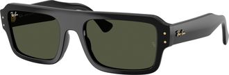 Ray-Ban FLACKO BIO BASED Green Rectangular Unisex Sunglasses RB4454F 667731 53