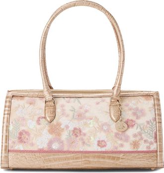 Brahmin Sophia Croc Embossed Leather Satchel in Whimsy Multi at Nordstrom