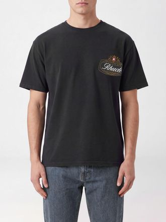Rhude Cotton T-shirt with Contrast Logo and Dropped Shoulders