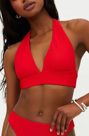 Beach Riot Laurel Halter Bikini Top in Red at Nordstrom, Size X-Small