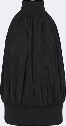 Sportmax Top in raso di seta con scollo allamericana