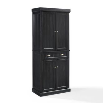 Crosley Furniture Seaside Pantry Distressed Black