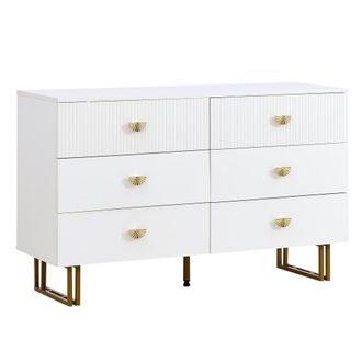 Urban Meuble Elegante c&oacute;moda blanca con tiradores dorados