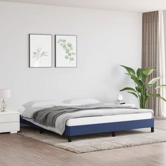 vidaXL Cama Sin Colch&oacute;n Tela Azul 160x200 Cm Vidaxl