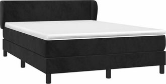 vidaXL Cama Box Spring Con Colch&oacute;n Terciopelo Negro 140x200 Cm Vidaxl