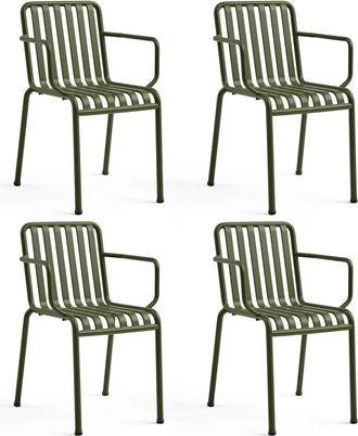 HAY Palissade Armlehnenstuhl, olive (4er-Set)