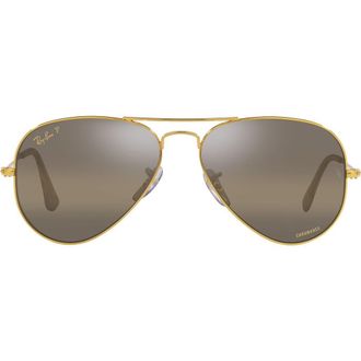 Ray-Ban 58mm Polarized Pilot Sunglasses in Gold 2 at Nordstrom