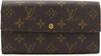 Louis Vuitton Pre-owned Monogram Lange Portemonnee (bi-fold) - Dames - Vintage Accessoires - Bruin - ONE Size - Vintage