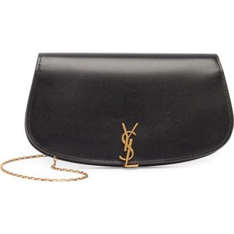 Saint Laurent Mini Voltaire Leather Shoulder Bag in Noir at Nordstrom