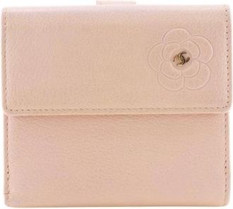 Chanel Pre-owned Camellia Leren Portemonnee - Dames - Vintage Accessoires - Roze - ONE Size - Leer - Vintage