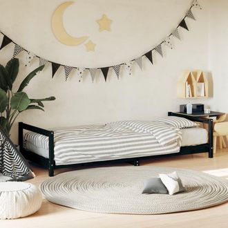 vidaXL Vidaxl - Estructura De Cama Para Ni&ntilde;os Madera De Pino Negro 90x200 Cm