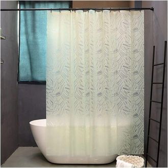 OEM (tama&ntilde;o: 150&times;180cm) Cortina De Ducha Verde Transl&uacute;cida, Forro De Eva Impermeable, Para Cortina De Puerta De Ba&ntilde;o, Cortinas Colgantes -crezuo