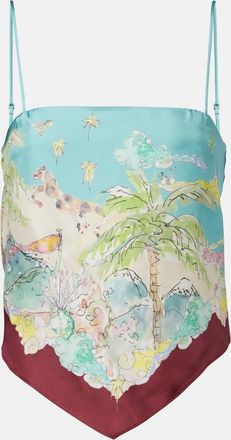 Alemais Alémais Top Daria in seta con stampa