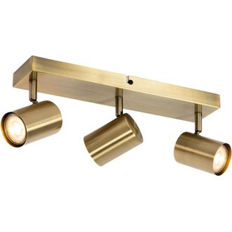 QAZQA Qazqa Moderno Foco De Techo Inteligente Bronce 3 Luces Orientable Con Wifi Gu10 50mm - Jeana Acero Rectangular Adecuado Para Led Max. 3 X 4.7 Watt
