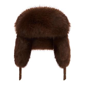 Cesare Gaspari Wool Trapper Hat - Dames - Hoeden - Bruin - ONE Size - Wol - Accessoires